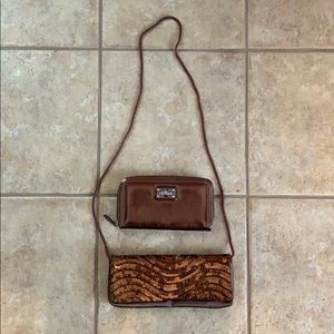 Copper Sequin Clutch/Wallet Set